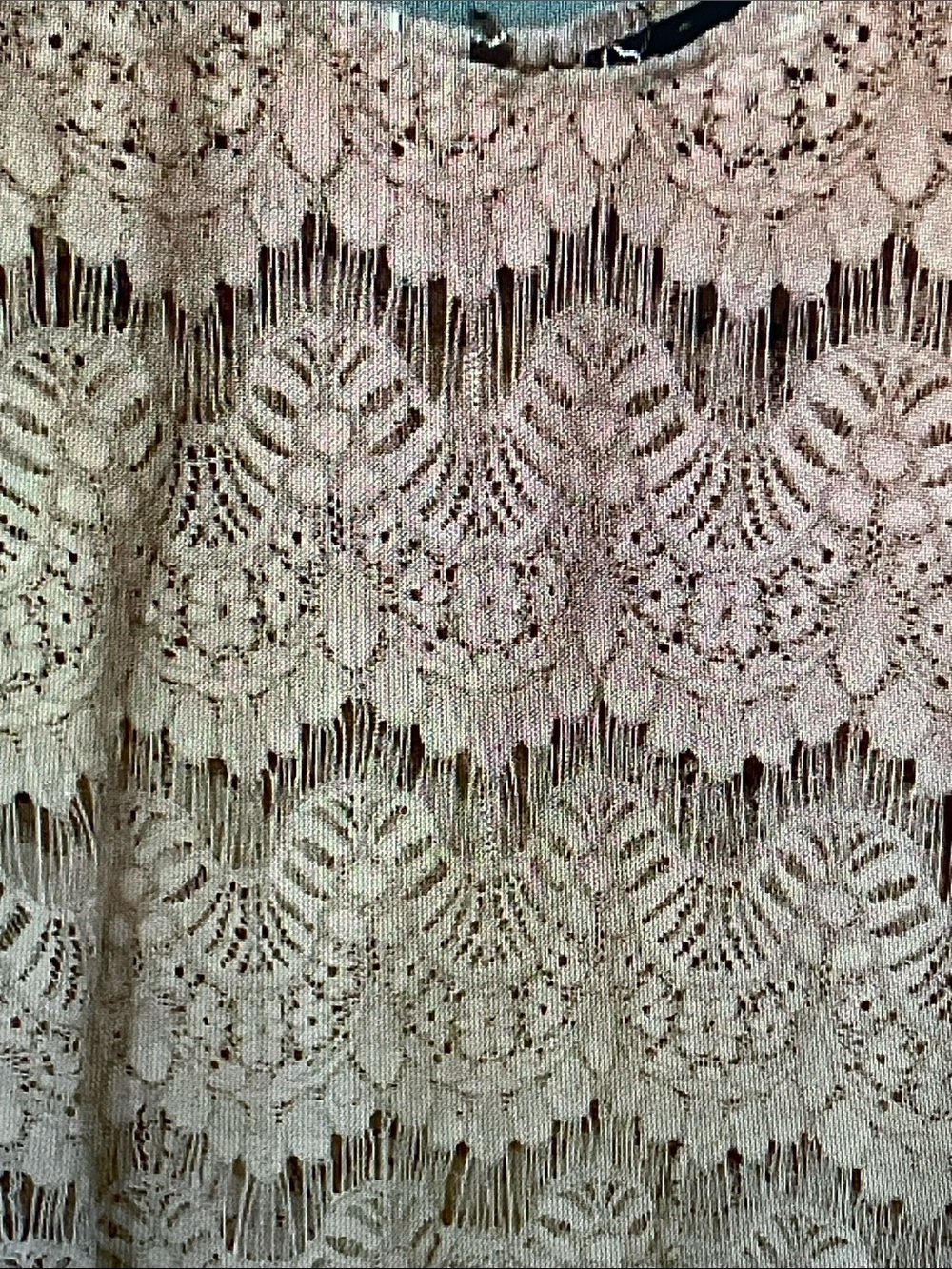 Scalloped Crochet Shell Top in Beige